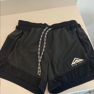 Nike Men's Black and Dark Gray Trail Running Shorts